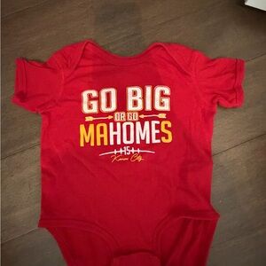 Kansas City Chiefs Mahomes Red Baby Onesie